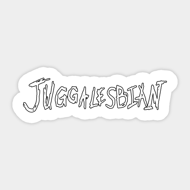 Dark and Gritty Juggalesbian gay lgbt pride juggalo juggalette text Sticker by MacSquiddles